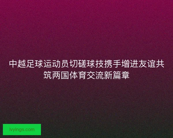 中越足球运动员切磋球技携手增进友谊共筑两国体育交流新篇章